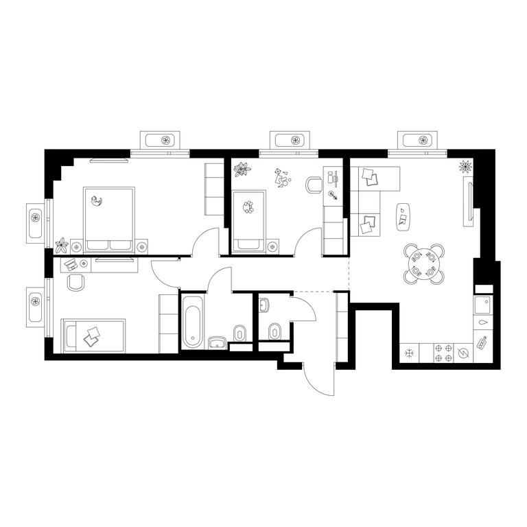 3-BD Apartment Sale, 71.5 sq. m. at Amurskiy Park, Амурская улица, 2с11, Москва, Россия #1 3-BD Apartment Sale, 71.5 sq. m. at Amurskiy Park, Амурская улица, 2с11, Москва, Россия #1