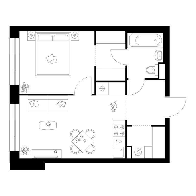 1-BD Apartment Sale, 39.9 sq. m. at Narvin, Kronshtadtsky Boulevard, 14с13, Moscow, Russia #1 1-BD Apartment Sale, 39.9 sq. m. at Narvin, Kronshtadtsky Boulevard, 14с13, Moscow, Russia #1