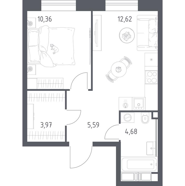 Apartment Sale, 37.22 sq. m. at MirrorZdanie, Oktyabrskaya Street, 98, Moscow, Russia #1 Apartment Sale, 37.22 sq. m. at MirrorZdanie, Oktyabrskaya Street, 98, Moscow, Russia #1