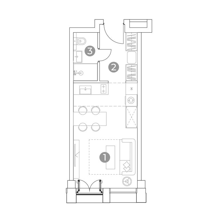 Apartment Sale, 27.1平方米 at Emotion, 2nd Silikatny Drive, 8, Moscow, Russia #1