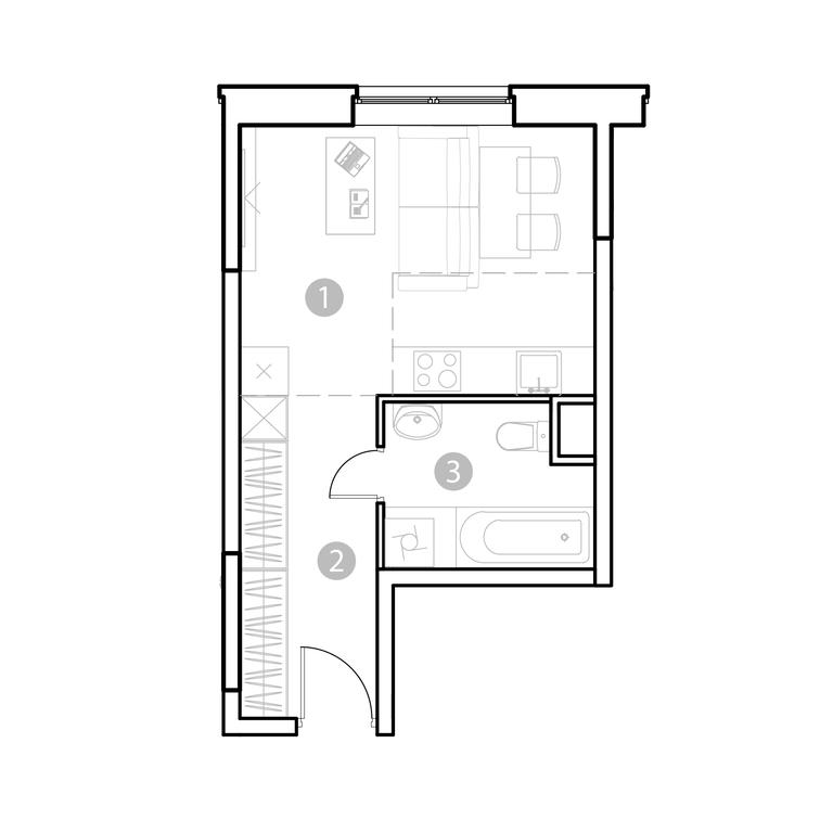 Apartment Sale, 25.82 sq. m. at EvoPark Sokolniki, Poteshnaya Street, Moscow, Russia #1