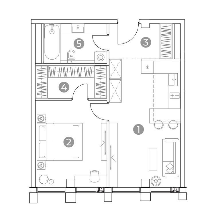 1-BD Apartment Sale, 52平方米 at Emotion, 2nd Silikatny Drive, 8, Moscow, Russia #1