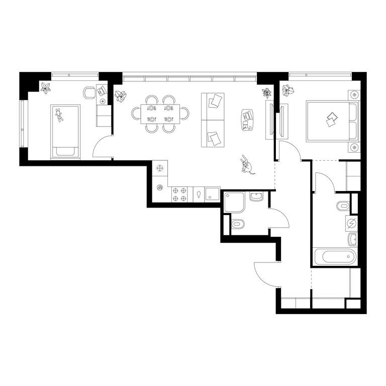Продажа 2-комн. квартиры, 61,1 м² в ЖК «Бунинская набережная», ЖК Бунинская Набережная, Москва, Россия #1