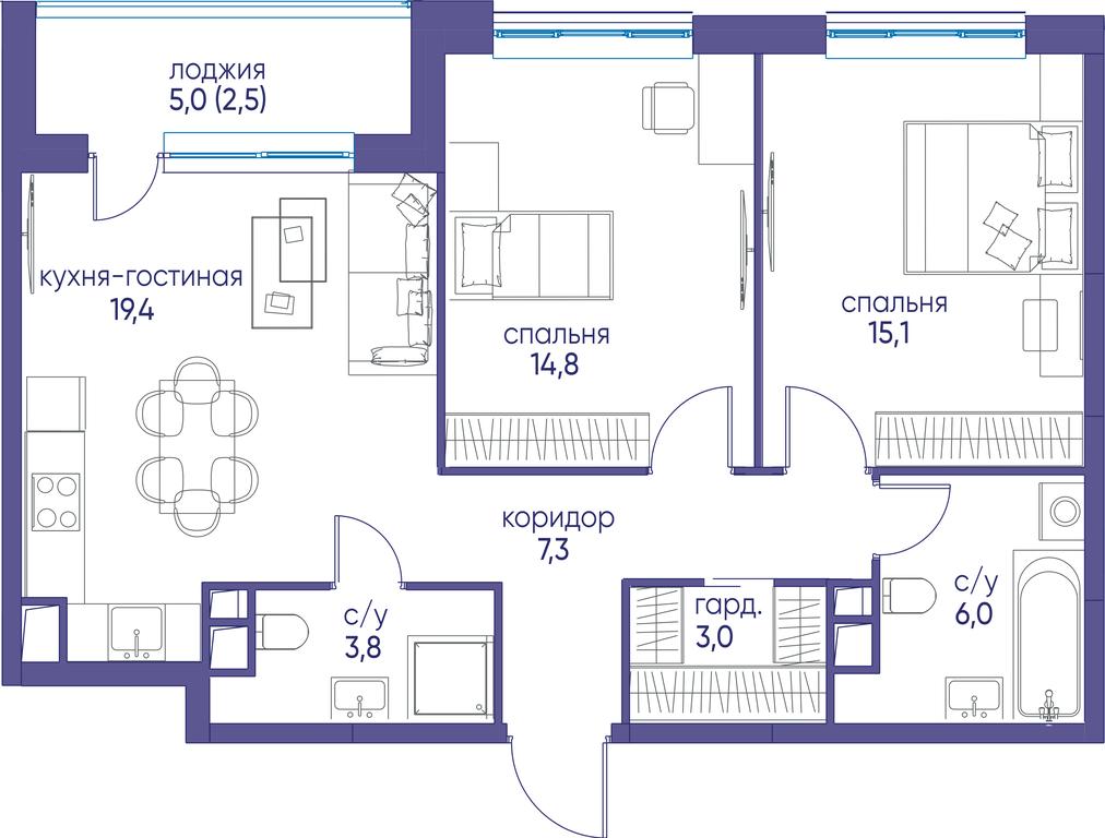Продажа 2-комн. квартиры, 71,9 м² в ЖК «Остров», улица Нижние Мнёвники, 37Ас4, Москва, Россия #1 Продажа 2-комн. квартиры, 71,9 м² в ЖК «Остров», улица Нижние Мнёвники, 37Ас4, Москва, Россия #1