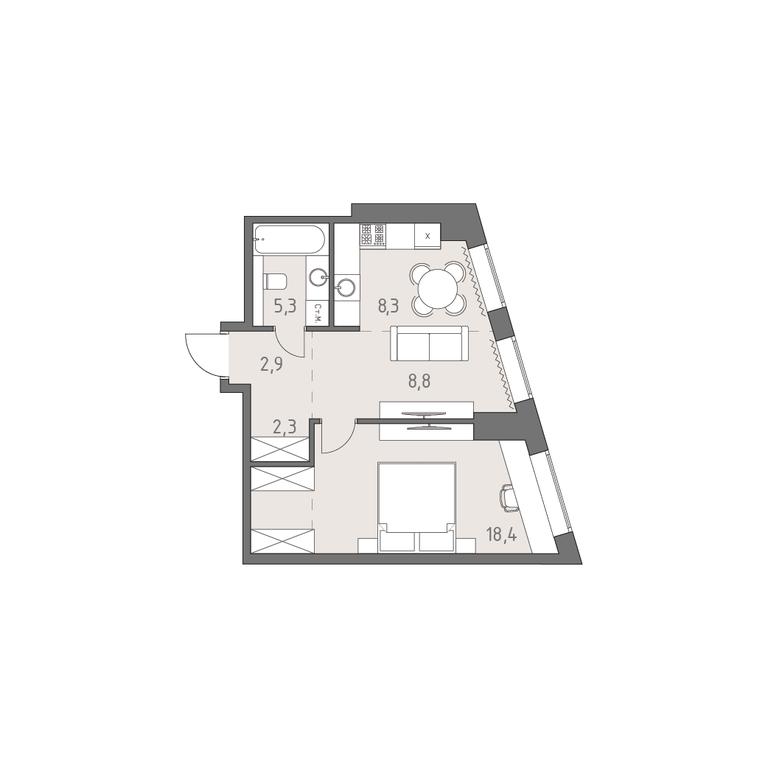 2-BD Apartment Sale, 46 sq. m. at Rodina Park, Vereyskaya Street, 12, Moscow, Russia #1 2-BD Apartment Sale, 46 sq. m. at Rodina Park, Vereyskaya Street, 12, Moscow, Russia #1