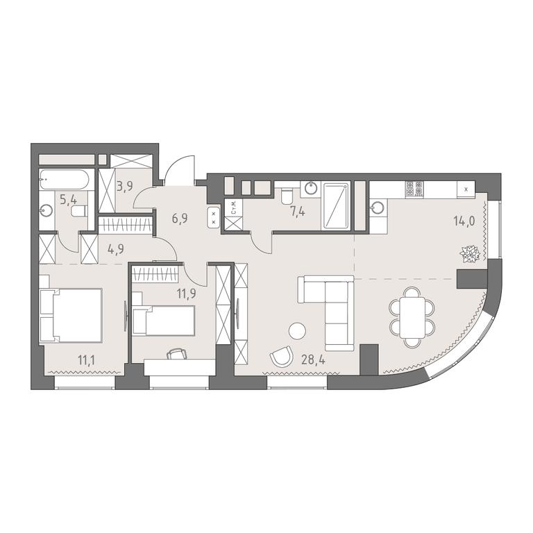 Продажа 3-комн. квартиры, 93,9 м² в ЖК «Родина Парк», Верейская улица, 12, Москва, Россия #1 Продажа 3-комн. квартиры, 93,9 м² в ЖК «Родина Парк», Верейская улица, 12, Москва, Россия #1