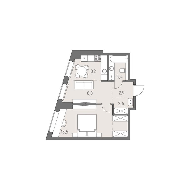 2-BD Apartment Sale, 46.4 sq. m. at Rodina Park, Vereyskaya Street, 12, Moscow, Russia #1 2-BD Apartment Sale, 46.4 sq. m. at Rodina Park, Vereyskaya Street, 12, Moscow, Russia #1