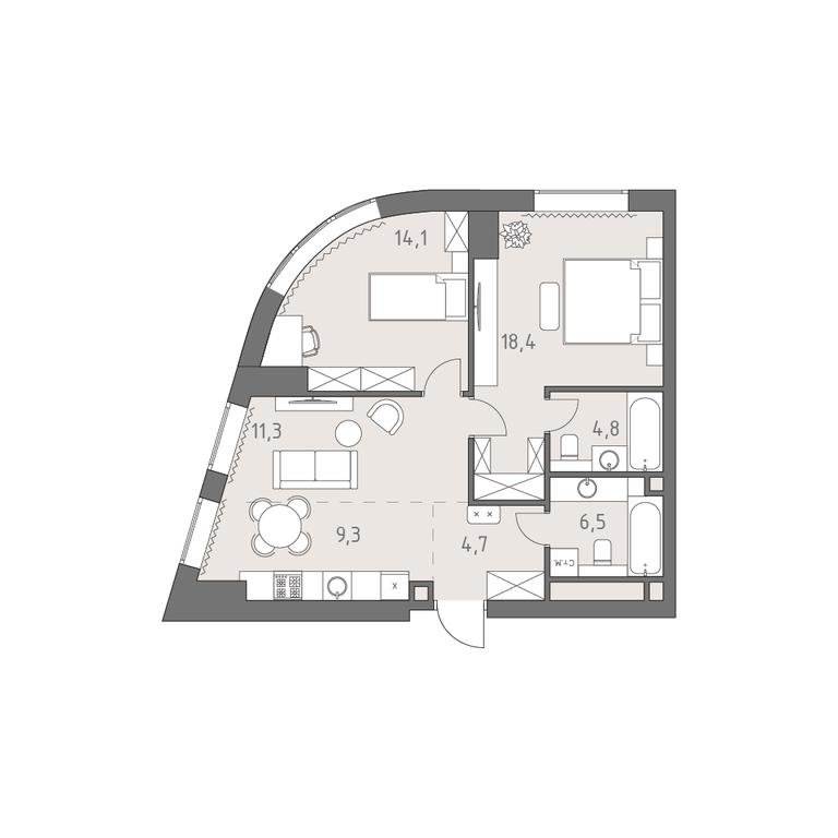 Продажа 3-комн. квартиры, 69,1 м² в ЖК «Родина Парк», Верейская улица, 12, Москва, Россия #1 Продажа 3-комн. квартиры, 69,1 м² в ЖК «Родина Парк», Верейская улица, 12, Москва, Россия #1