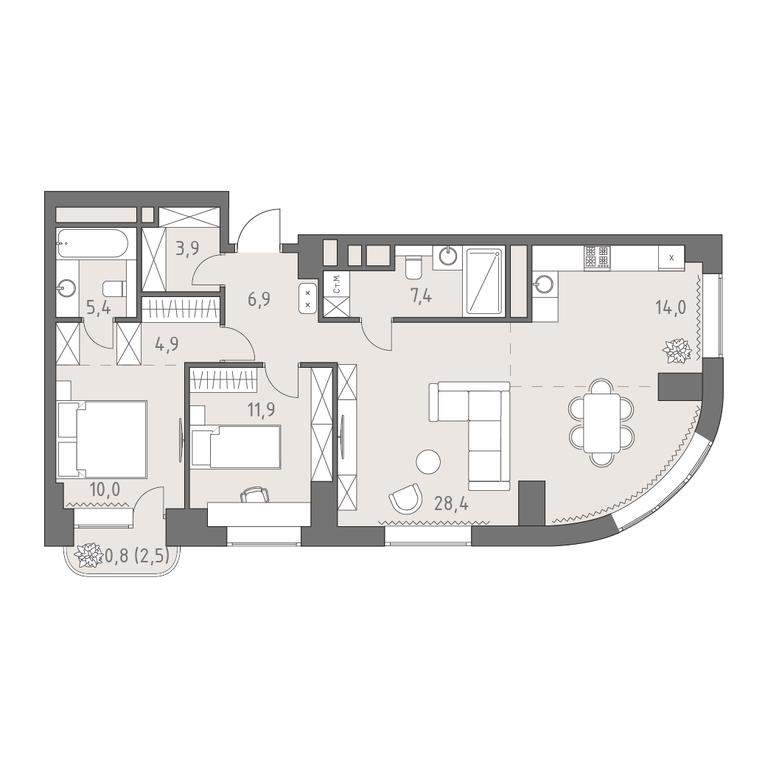 3-BD Apartment Sale, 93.6 sq. m. at Rodina Park, Vereyskaya Street, 12, Moscow, Russia #1 3-BD Apartment Sale, 93.6 sq. m. at Rodina Park, Vereyskaya Street, 12, Moscow, Russia #1