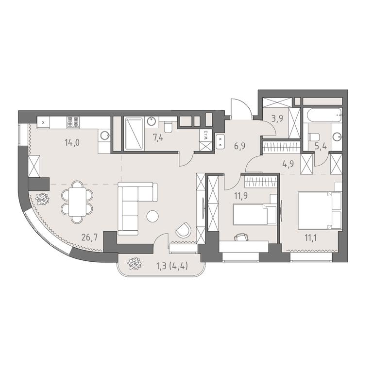 Продажа 3-комн. квартиры, 93,5 м² в ЖК «Родина Парк», Верейская улица, 12, Москва, Россия #1 Продажа 3-комн. квартиры, 93,5 м² в ЖК «Родина Парк», Верейская улица, 12, Москва, Россия #1