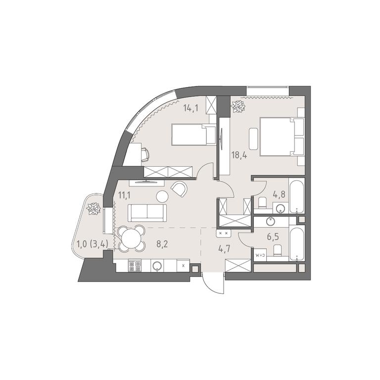 3-BD Apartment Sale, 68.8 sq. m. at Rodina Park, Vereyskaya Street, 12, Moscow, Russia #1 3-BD Apartment Sale, 68.8 sq. m. at Rodina Park, Vereyskaya Street, 12, Moscow, Russia #1
