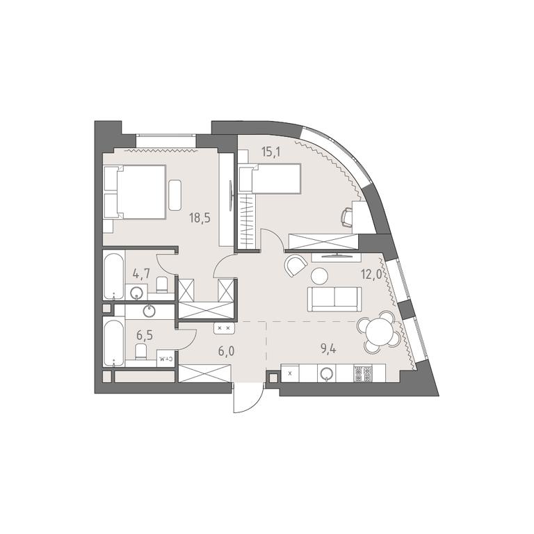Продажа 3-комн. квартиры, 72,2 м² в ЖК «Родина Парк», Верейская улица, 12, Москва, Россия #1 Продажа 3-комн. квартиры, 72,2 м² в ЖК «Родина Парк», Верейская улица, 12, Москва, Россия #1