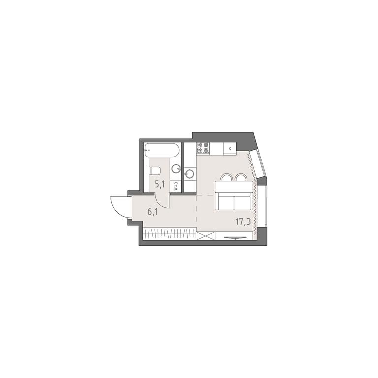 Apartment Sale, 28.5平方米 at Rodina Park, Vereyskaya Street, 12, Moscow, Russia #1