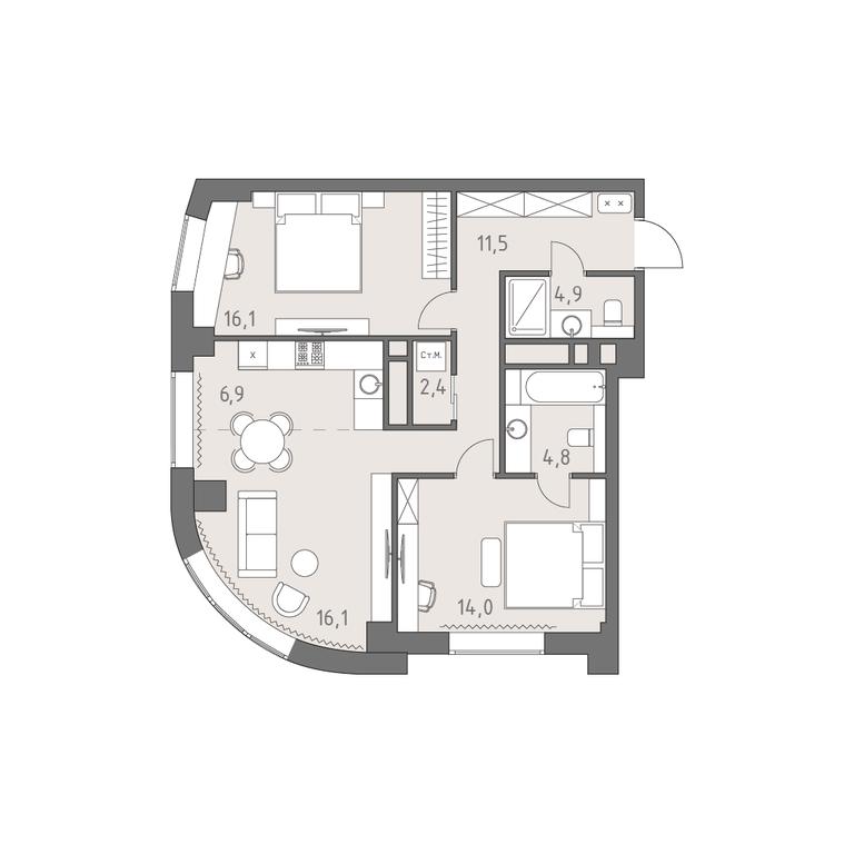 3-BD Apartment Sale, 76.7 sq. m. at Rodina Park, Vereyskaya Street, 12, Moscow, Russia #1 3-BD Apartment Sale, 76.7 sq. m. at Rodina Park, Vereyskaya Street, 12, Moscow, Russia #1