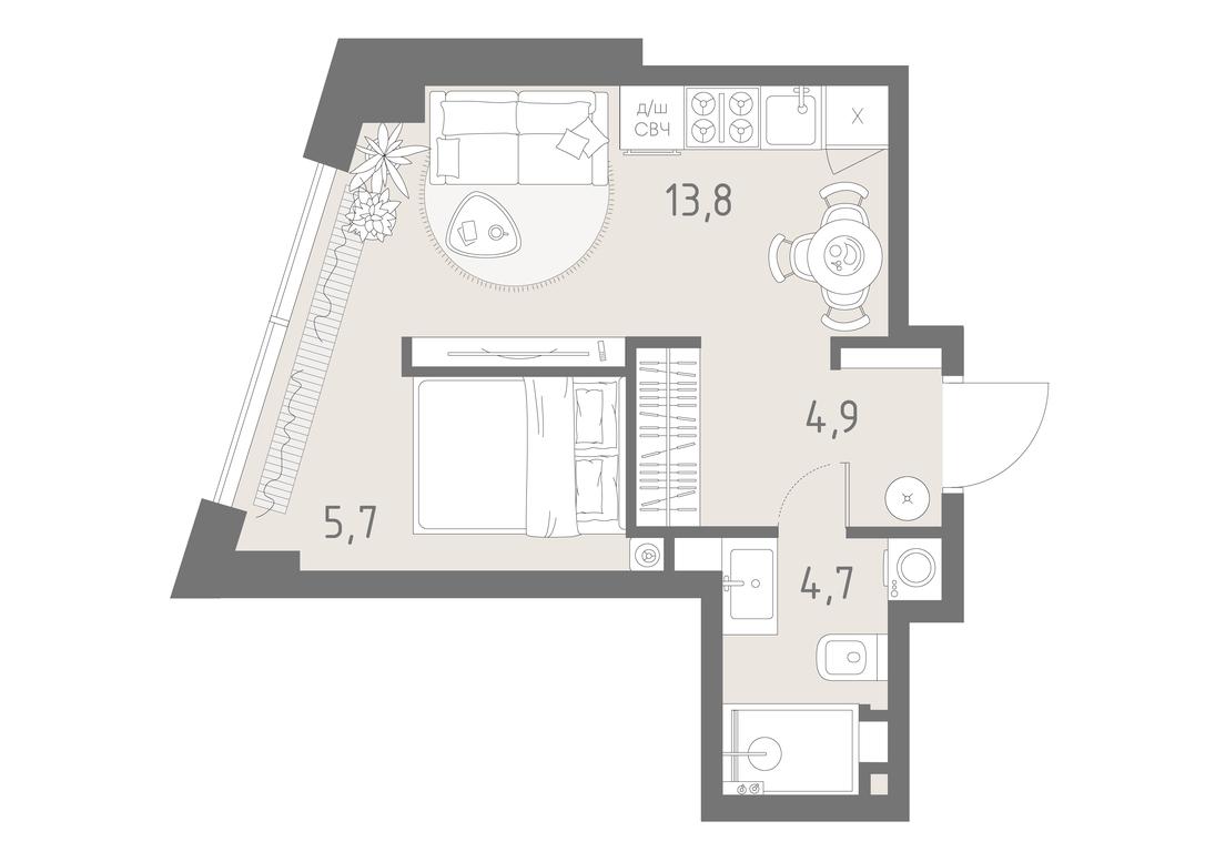 Apartment Sale, 29.1平方米 at Rodina Park, Vereyskaya Street, 12, Moscow, Russia #2 Apartment Sale, 29.1平方米 at Rodina Park, Vereyskaya Street, 12, Moscow, Russia #2