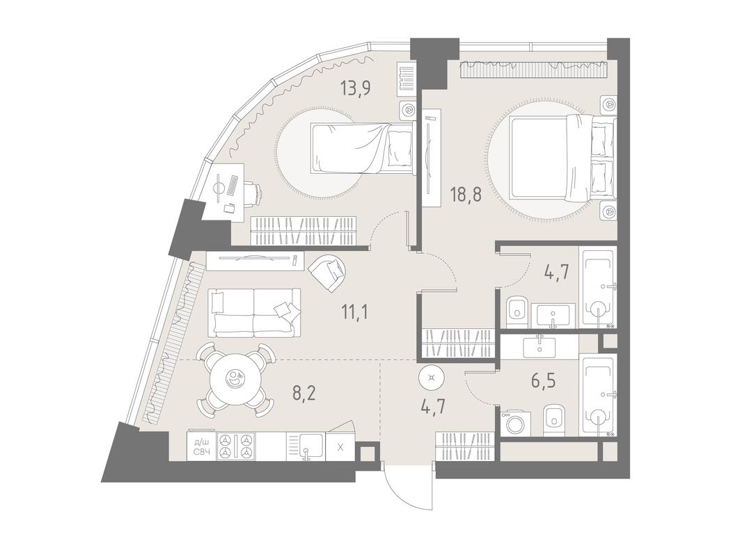3-BD Apartment Sale, 67.9 sq. m. at Rodina Park, Vereyskaya Street, 12, Moscow, Russia #2 3-BD Apartment Sale, 67.9 sq. m. at Rodina Park, Vereyskaya Street, 12, Moscow, Russia #2