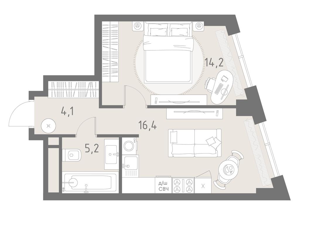 2-BD Apartment Sale, 39.9 sq. m. at Rodina Park, Vereyskaya Street, 12, Moscow, Russia #1 2-BD Apartment Sale, 39.9 sq. m. at Rodina Park, Vereyskaya Street, 12, Moscow, Russia #1
