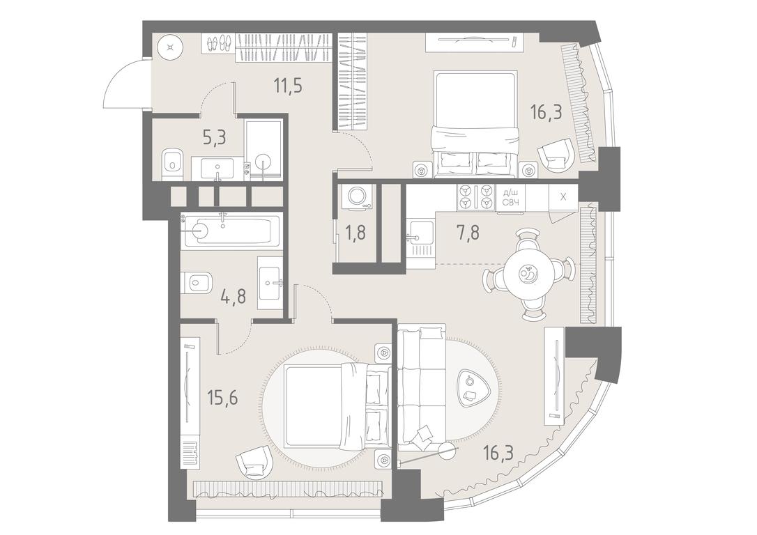 3-BD Apartment Sale, 79平方米 at Rodina Park, Vereyskaya Street, 12, Moscow, Russia #2 3-BD Apartment Sale, 79平方米 at Rodina Park, Vereyskaya Street, 12, Moscow, Russia #2