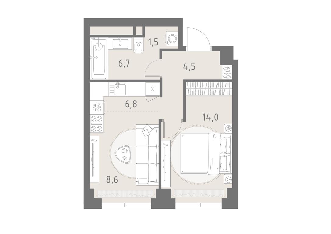 2-BD Apartment Sale, 42.1 sq. m. at Rodina Park, Vereyskaya Street, 12, Moscow, Russia #1 2-BD Apartment Sale, 42.1 sq. m. at Rodina Park, Vereyskaya Street, 12, Moscow, Russia #1