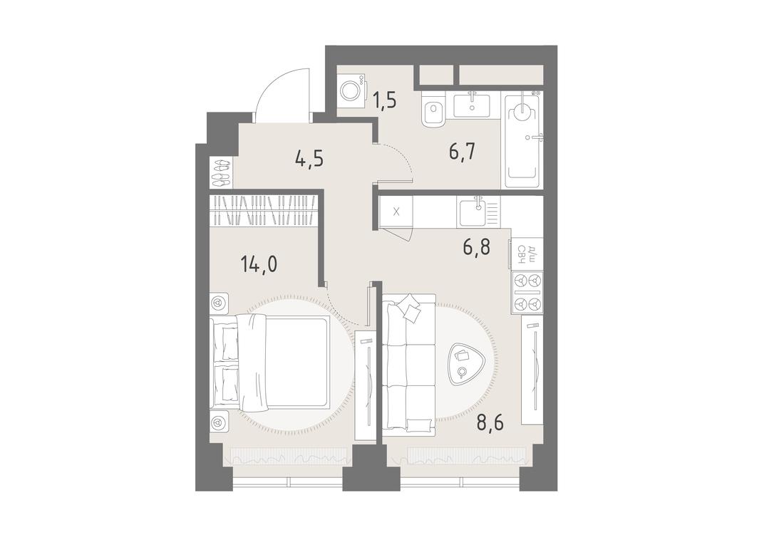 2-BD Apartment Sale, 42.1平方米 at Rodina Park, Vereyskaya Street, 12, Moscow, Russia #1 2-BD Apartment Sale, 42.1平方米 at Rodina Park, Vereyskaya Street, 12, Moscow, Russia #1