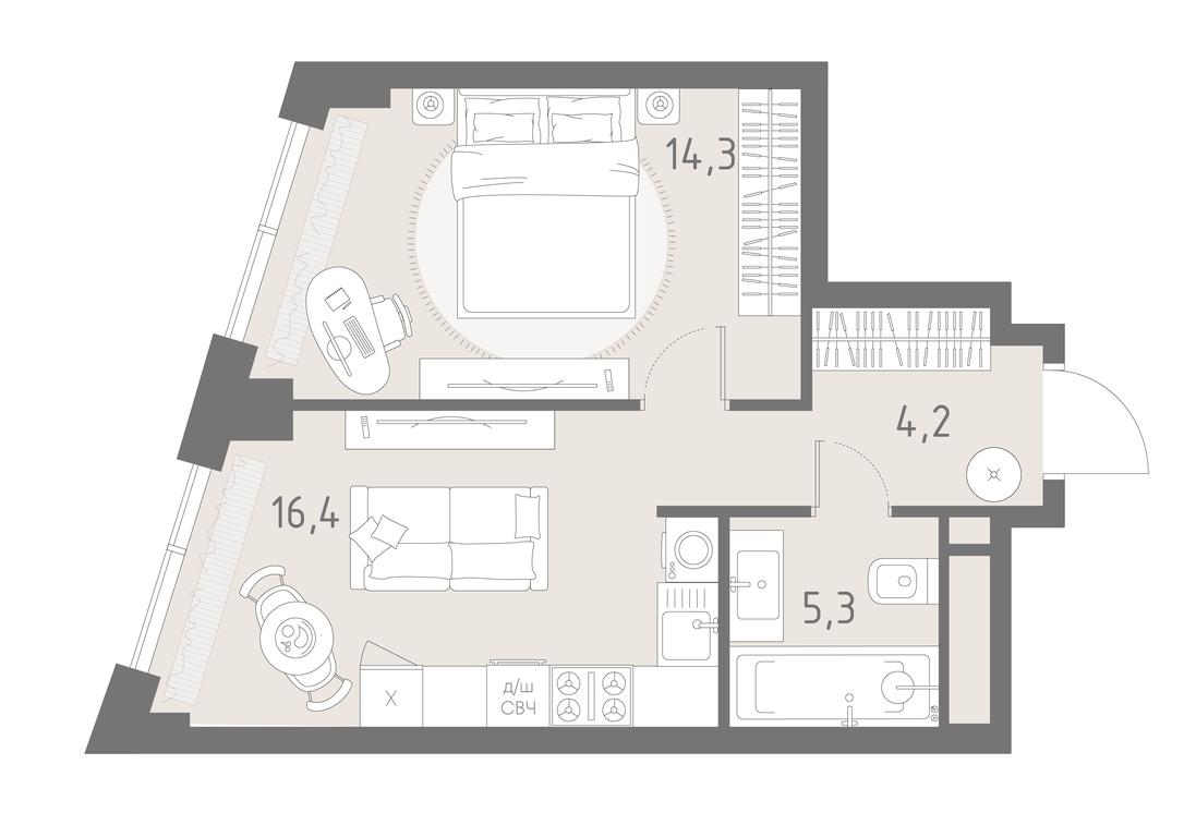 2-BD Apartment Sale, 40.2平方米 at Rodina Park, Vereyskaya Street, 12, Moscow, Russia #1 2-BD Apartment Sale, 40.2平方米 at Rodina Park, Vereyskaya Street, 12, Moscow, Russia #1
