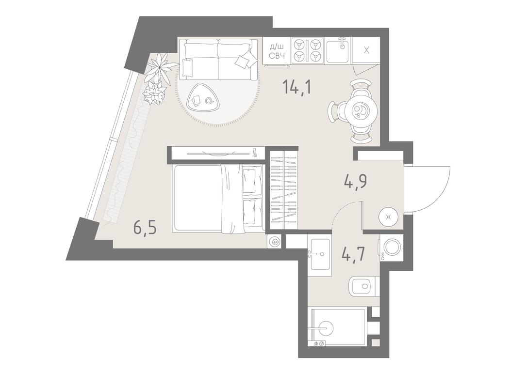 Apartment Sale, 30.2 sq. m. at Rodina Park, Vereyskaya Street, 12, Moscow, Russia #1
