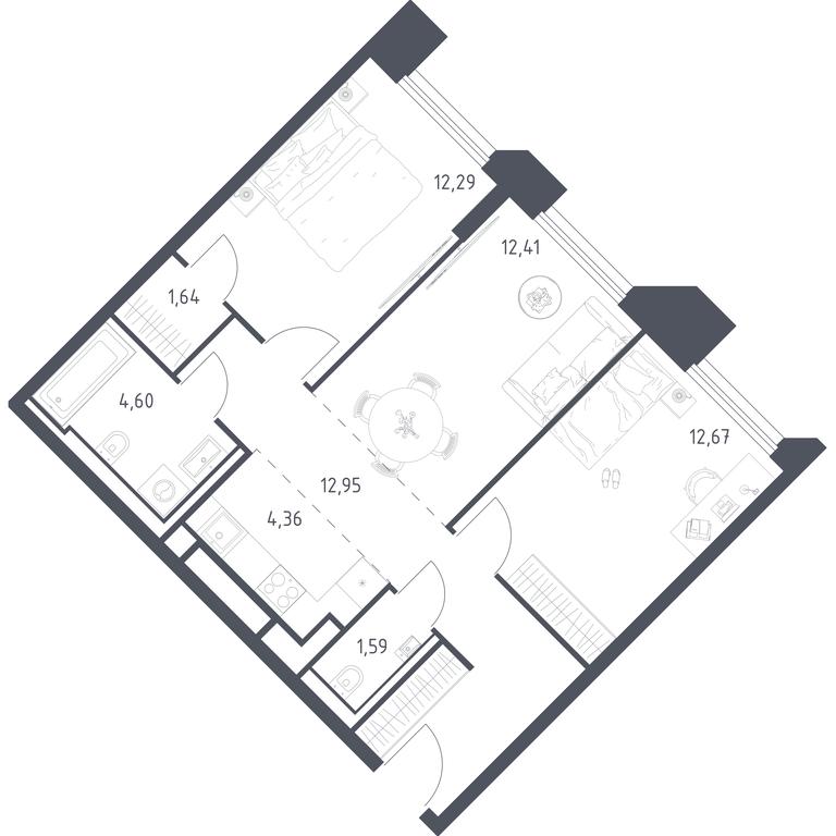 Продажа 1-комн. квартиры, 62,51 м² в ЖК «Спутник», улица Липовой Рощи, 1к4, деревня Раздоры, Одинцовский городской округ, Московская область, Россия #1 Продажа 1-комн. квартиры, 62,51 м² в ЖК «Спутник», улица Липовой Рощи, 1к4, деревня Раздоры, Одинцовский городской округ, Московская область, Россия #1