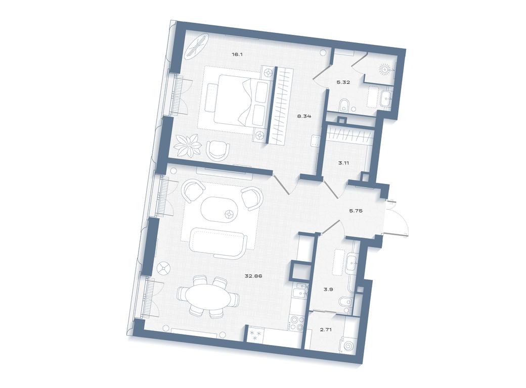 Продажа 1-комн. квартиры, 83,3 м² в ЖК «Дом Соболева», Машкова улица, 18, Москва, Россия #1