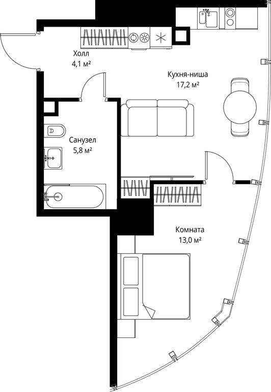 Продажа 1-комн. квартиры, 40,1 м² в ЖК «One», 1-й Красногвардейский проезд, 11, Москва, Россия #2