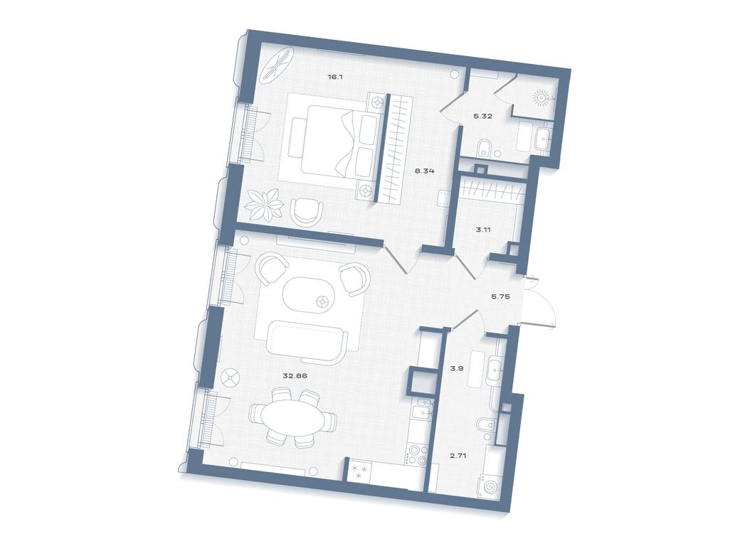 Продажа 1-комн. квартиры, 82,01 м² в ЖК «Дом Соболева», Машкова улица, 18, Москва, Россия #1