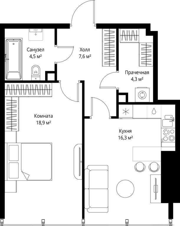 1-BD Apartment Sale, 51.6 sq. m. at One, 1st Krasnogvardeysky Drive, 11, Moscow, Russia #1 1-BD Apartment Sale, 51.6 sq. m. at One, 1st Krasnogvardeysky Drive, 11, Moscow, Russia #1