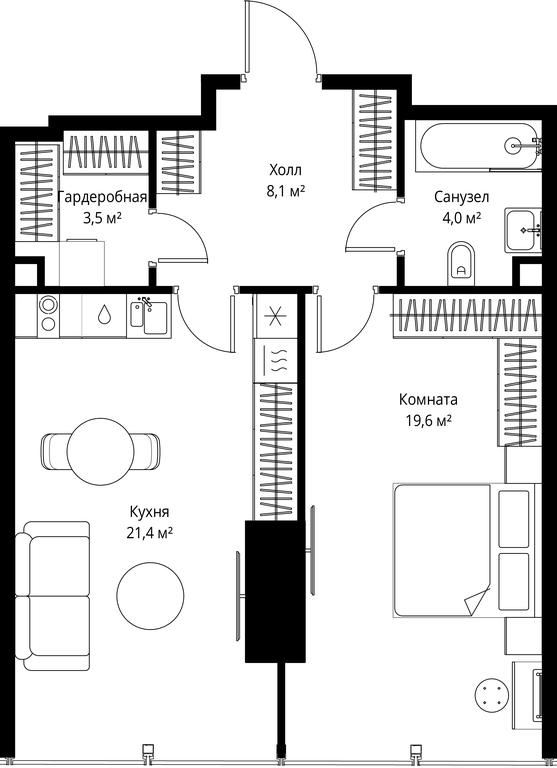 Продажа 1-комн. квартиры, 56,6 м² в ЖК «One», 1-й Красногвардейский проезд, 11, Москва, Россия #1 Продажа 1-комн. квартиры, 56,6 м² в ЖК «One», 1-й Красногвардейский проезд, 11, Москва, Россия #1
