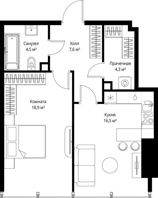 Продажа 1-комн. квартиры, 51,8 м² в ЖК «One», 1-й Красногвардейский проезд, 11, Москва, Россия #1 Продажа 1-комн. квартиры, 51,8 м² в ЖК «One», 1-й Красногвардейский проезд, 11, Москва, Россия #1