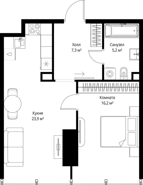 Продажа 1-комн. квартиры, 52,6 м² в ЖК «One», 1-й Красногвардейский проезд, 11, Москва, Россия #1 Продажа 1-комн. квартиры, 52,6 м² в ЖК «One», 1-й Красногвардейский проезд, 11, Москва, Россия #1
