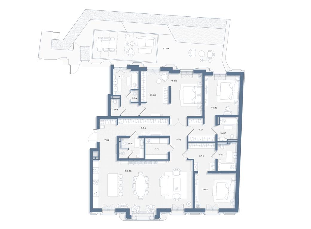 3-BD Apartment Sale, 217.35 sq. m. at Dom Soboleva, Mashkova Street, 18, Moscow, Russia #1 3-BD Apartment Sale, 217.35 sq. m. at Dom Soboleva, Mashkova Street, 18, Moscow, Russia #1