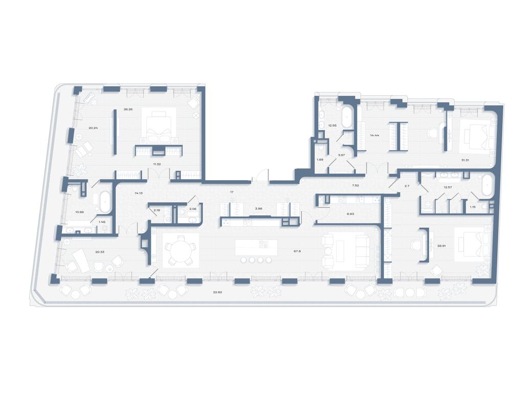 3-BD Apartment Sale, 367 sq. m. at Dom Soboleva, Mashkova Street, 18, Moscow, Russia #1