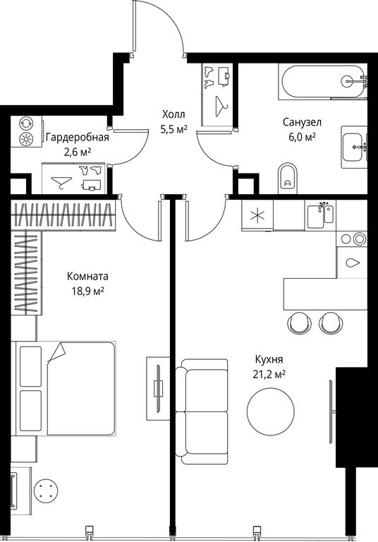 Продажа 1-комн. квартиры, 54,2 м² в ЖК «One», 1-й Красногвардейский проезд, 11, Москва, Россия #1 Продажа 1-комн. квартиры, 54,2 м² в ЖК «One», 1-й Красногвардейский проезд, 11, Москва, Россия #1