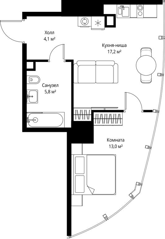 1-BD Apartment Sale, 40.1 sq. m. at One, 1st Krasnogvardeysky Drive, 11, Moscow, Russia #1 1-BD Apartment Sale, 40.1 sq. m. at One, 1st Krasnogvardeysky Drive, 11, Moscow, Russia #1
