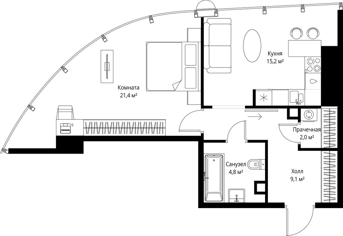 1-BD Apartment Sale, 52.5 sq. m. at One, 1st Krasnogvardeysky Drive, 11, Moscow, Russia #1 1-BD Apartment Sale, 52.5 sq. m. at One, 1st Krasnogvardeysky Drive, 11, Moscow, Russia #1