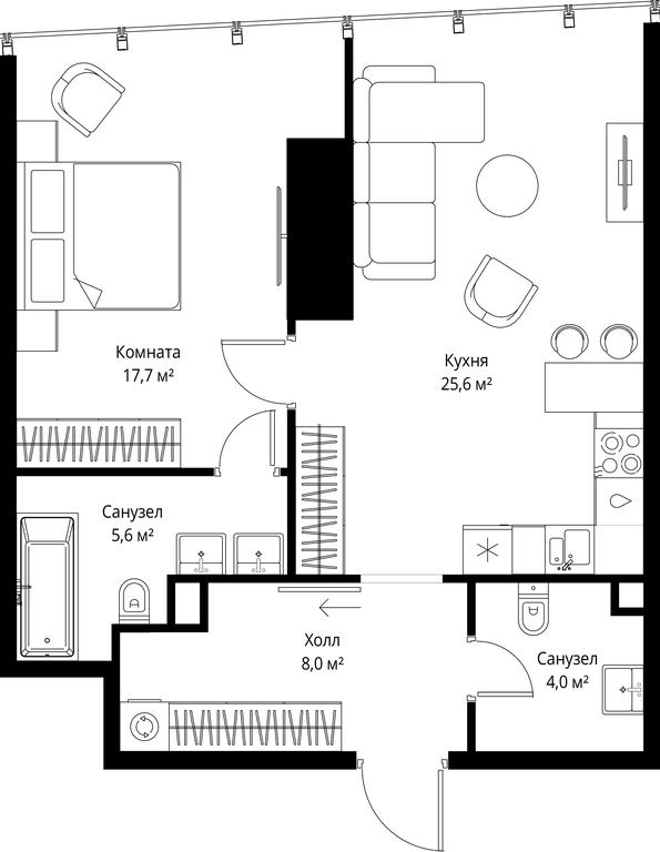 Продажа 1-комн. квартиры, 60,9 м² в ЖК «One», 1-й Красногвардейский проезд, 11, Москва, Россия #1 Продажа 1-комн. квартиры, 60,9 м² в ЖК «One», 1-й Красногвардейский проезд, 11, Москва, Россия #1