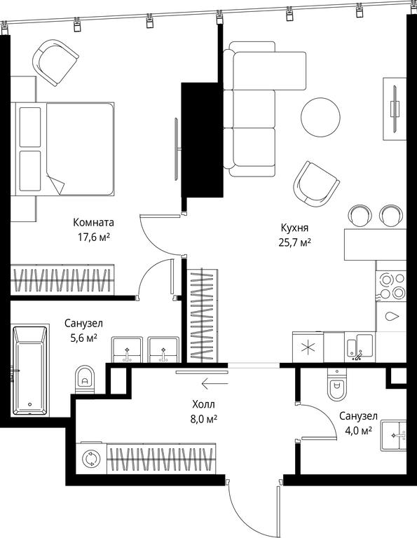 1-BD Apartment Sale, 60.9 sq. m. at One, 1st Krasnogvardeysky Drive, 11, Moscow, Russia #2 1-BD Apartment Sale, 60.9 sq. m. at One, 1st Krasnogvardeysky Drive, 11, Moscow, Russia #2