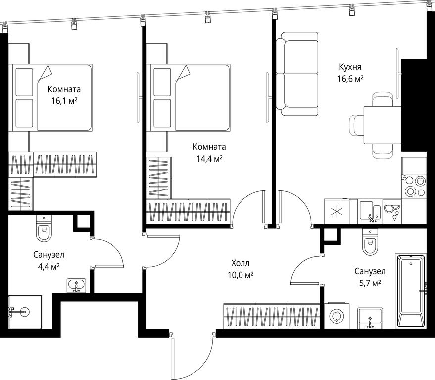 2-BD Apartment Sale, 67.2 sq. m. at One, 1st Krasnogvardeysky Drive, 11, Moscow, Russia #1 2-BD Apartment Sale, 67.2 sq. m. at One, 1st Krasnogvardeysky Drive, 11, Moscow, Russia #1