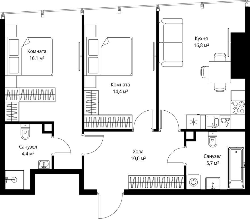 2-BD Apartment Sale, 67.4 sq. m. at One, 1st Krasnogvardeysky Drive, 11, Moscow, Russia #1 2-BD Apartment Sale, 67.4 sq. m. at One, 1st Krasnogvardeysky Drive, 11, Moscow, Russia #1