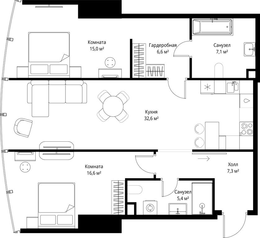 Продажа 2-комн. квартиры, 90,6 м² в ЖК «One», 1-й Красногвардейский проезд, 11, Москва, Россия #1 Продажа 2-комн. квартиры, 90,6 м² в ЖК «One», 1-й Красногвардейский проезд, 11, Москва, Россия #1
