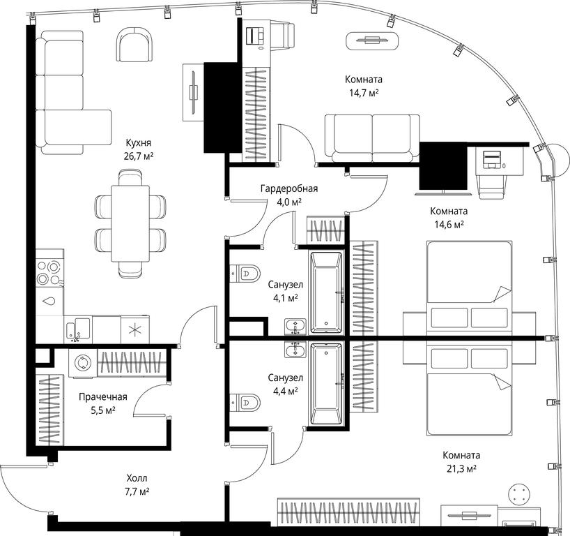 3-BD Apartment Sale, 103平方米 at One, 1st Krasnogvardeysky Drive, 11, Moscow, Russia #1 3-BD Apartment Sale, 103平方米 at One, 1st Krasnogvardeysky Drive, 11, Moscow, Russia #1