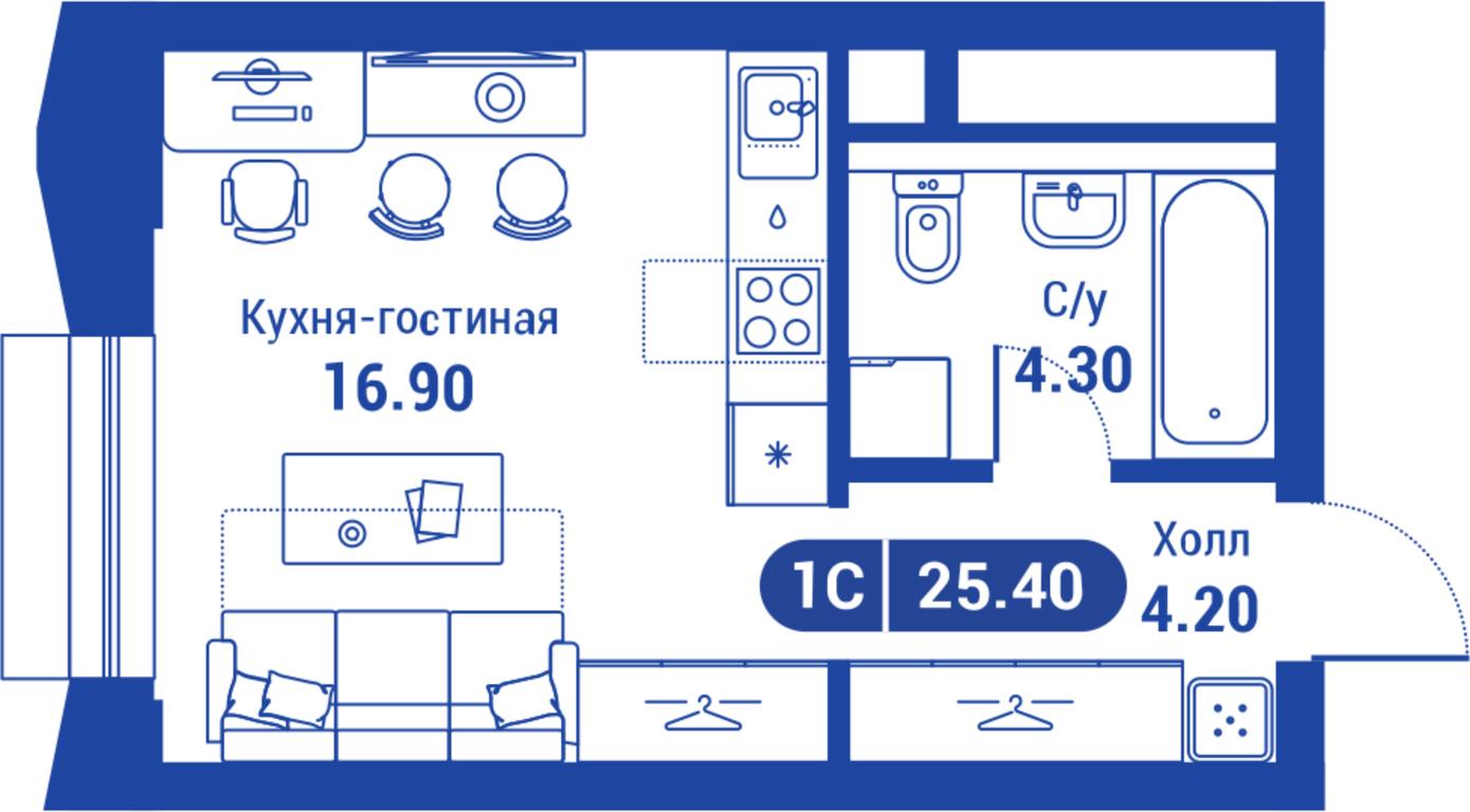 Apartment Sale, 25.4平方米 at iLove, улица Бочкова, 11А, Москва, Россия #1 Apartment Sale, 25.4平方米 at iLove, улица Бочкова, 11А, Москва, Россия #1