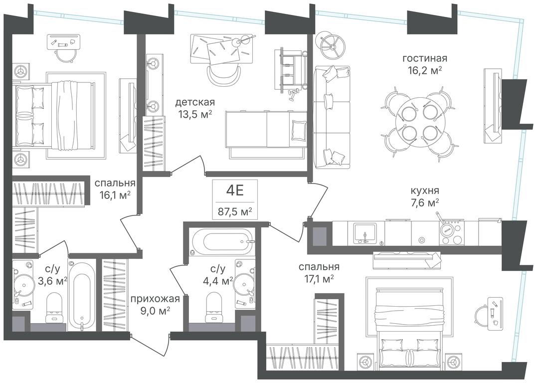 Продажа 3-комн. квартиры, 87,5 м² в ЖК «Петровский парк II», Старый Петровско-Разумовский проезд, 1/23, Москва, Россия #1 Продажа 3-комн. квартиры, 87,5 м² в ЖК «Петровский парк II», Старый Петровско-Разумовский проезд, 1/23, Москва, Россия #1