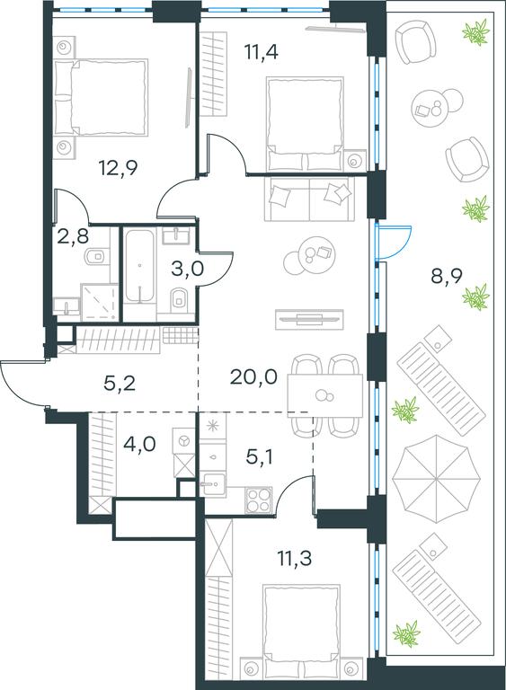 3-BD Apartment Sale, 84.6平方米 at Level Yzhnoportovaya, Yuzhnoportovaya Street, 28Ас17, Moscow, Russia #1 3-BD Apartment Sale, 84.6平方米 at Level Yzhnoportovaya, Yuzhnoportovaya Street, 28Ас17, Moscow, Russia #1