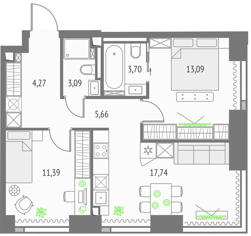Продажа 2-комн. квартиры, 58,94 м² в ЖК «Upside Towers (Апсайд Тауэрс)», Огородный проезд, 4с1, Москва, Россия #1 Продажа 2-комн. квартиры, 58,94 м² в ЖК «Upside Towers (Апсайд Тауэрс)», Огородный проезд, 4с1, Москва, Россия #1
