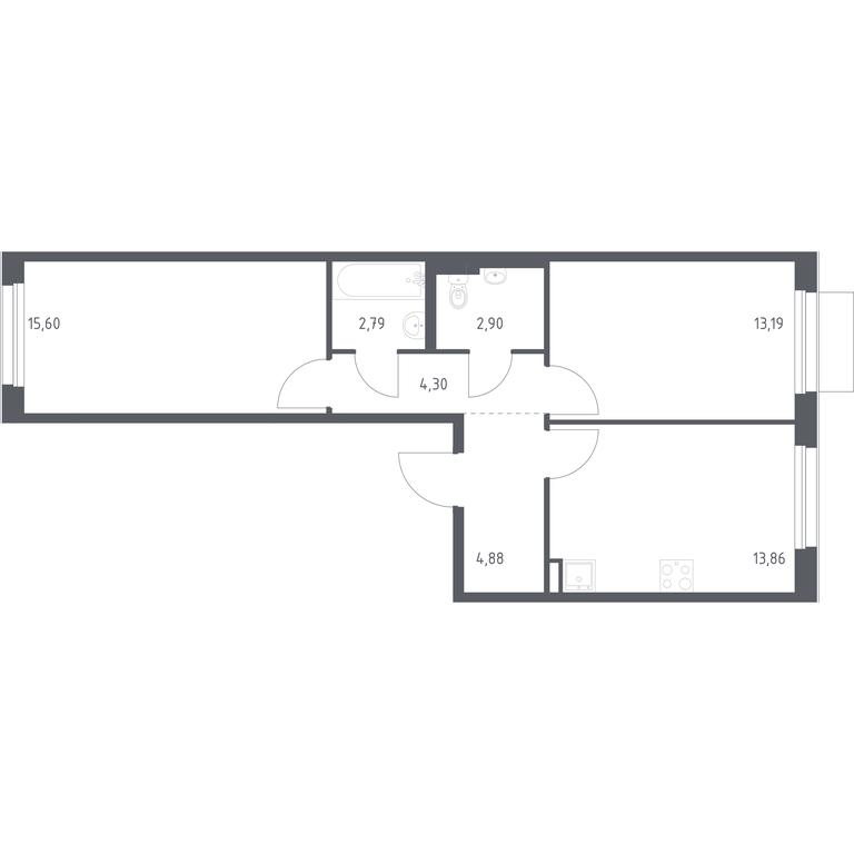 1-BD Apartment Sale, 57.52 sq. m. at Novoe Vnukovo, kvartal № 38, Kokoshkino Settlement, Moscow, Russia #1 1-BD Apartment Sale, 57.52 sq. m. at Novoe Vnukovo, kvartal № 38, Kokoshkino Settlement, Moscow, Russia #1